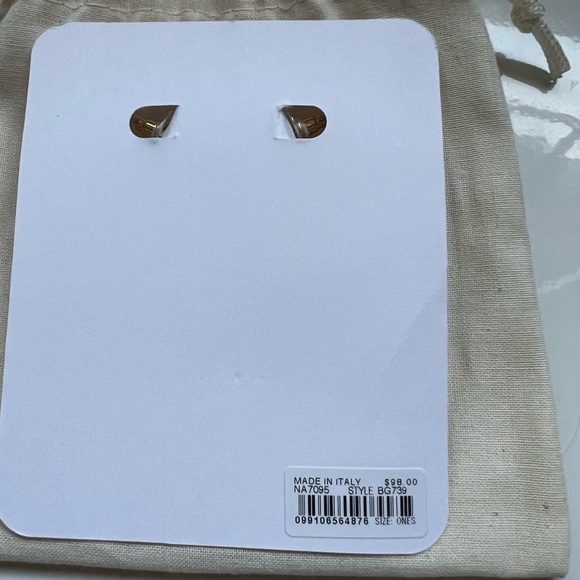 J. Crew Cream and Gold Circular Hoop Earrings - Picture 4 of 4